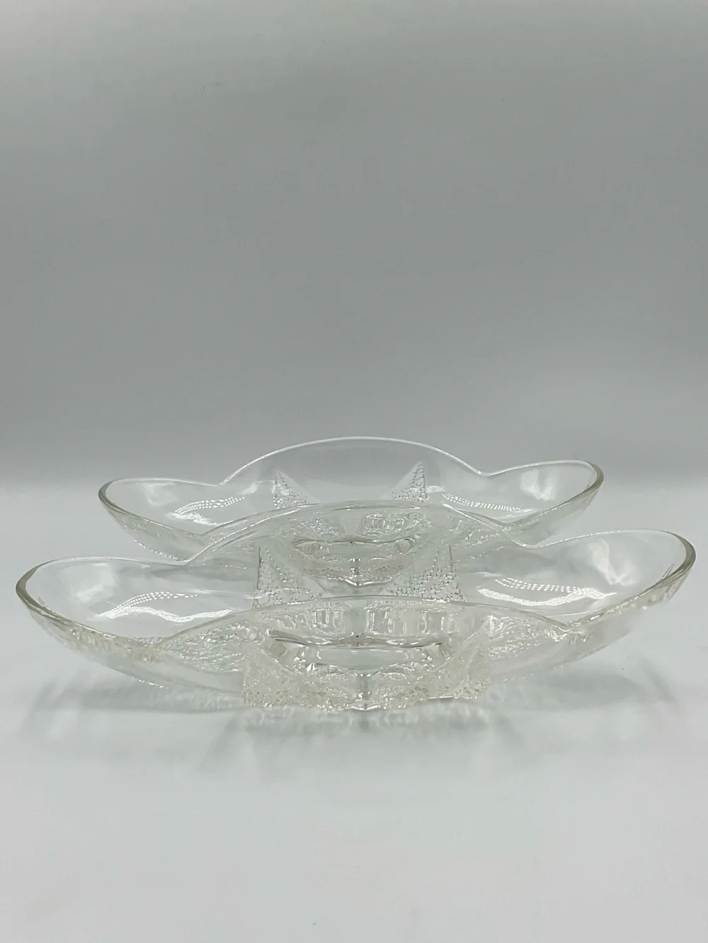 Vintage Anchor Hocking “Renaissance” Clear Relish Dishes Set of 2